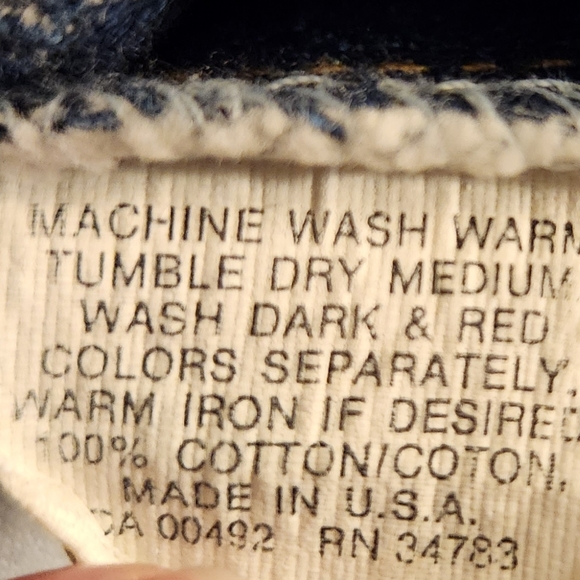 Vintage 1970's Lee's Acid Washed Jeans - Size 34/32 (read description) - Blue - Picture 10 of 10